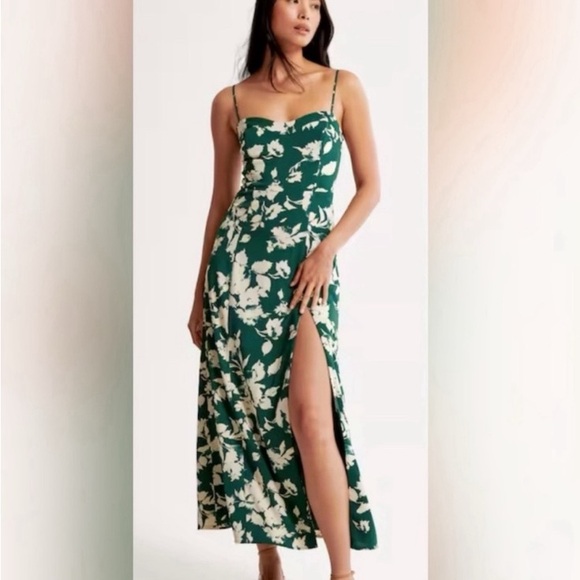 Abercrombie Camille Green Floral Maxi Dress size M - Picture 3 of 3